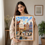 Szczecin - Poland - Travel Poster Vintage Style Wall Art Print