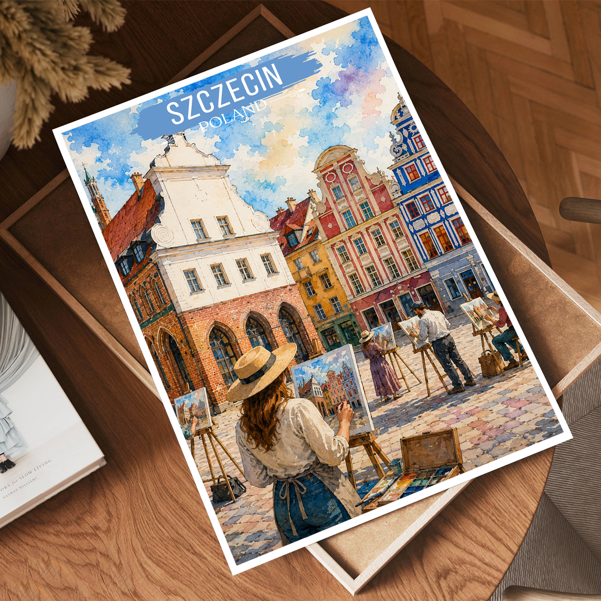 Szczecin - Poland - Travel Poster Vintage Style Wall Art Print