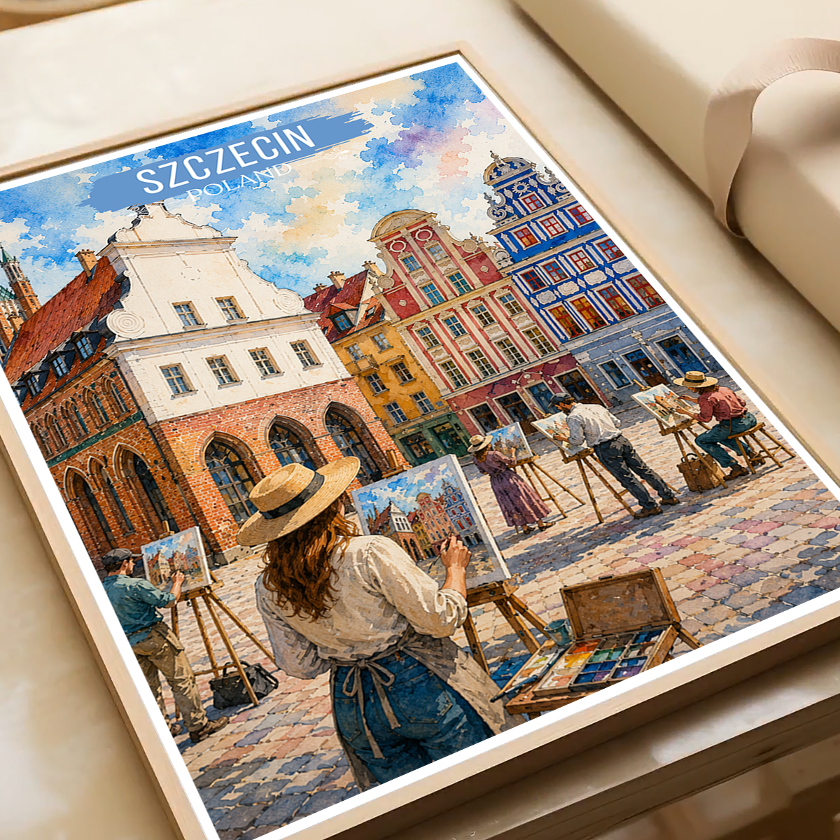 Szczecin - Poland - Travel Poster Vintage Style Wall Art Print