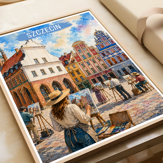 Szczecin - Poland - Travel Poster Vintage Style Wall Art Print - Art Print - Travel Art Poster