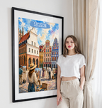 Szczecin - Poland - Travel Poster Vintage Style Wall Art Print