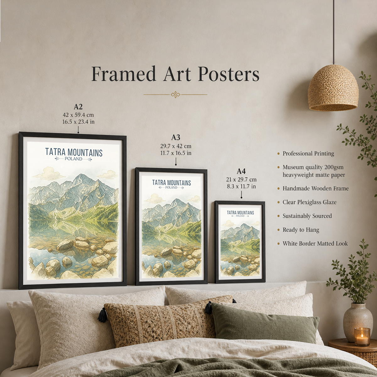 Tatra Mountains - Poland - Travel Poster Vintage Style Wall Art Print