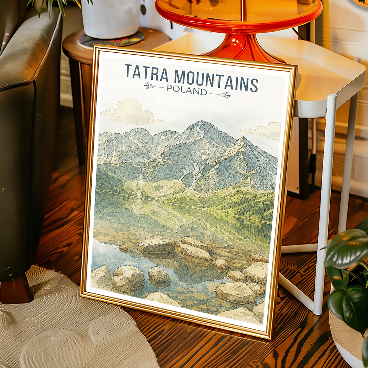 Tatra Mountains - Poland - Travel Poster Vintage Style Wall Art Print