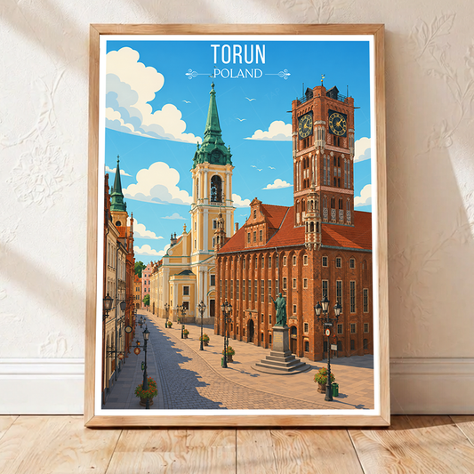 Torun - Poland - Travel Poster Vintage Style Wall Art Print - Art Print - Travel Art Poster