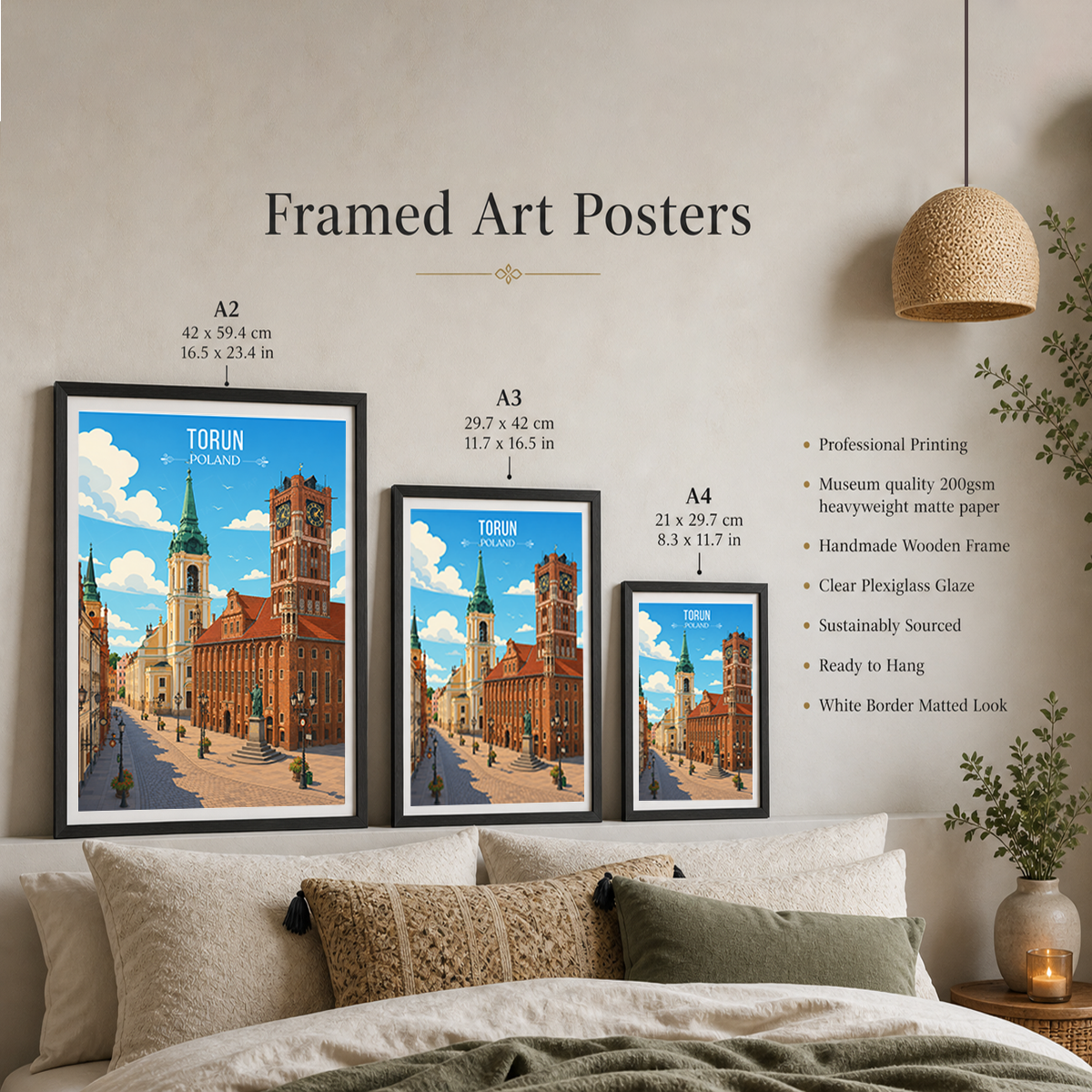 Torun - Poland - Travel Poster Vintage Style Wall Art Print