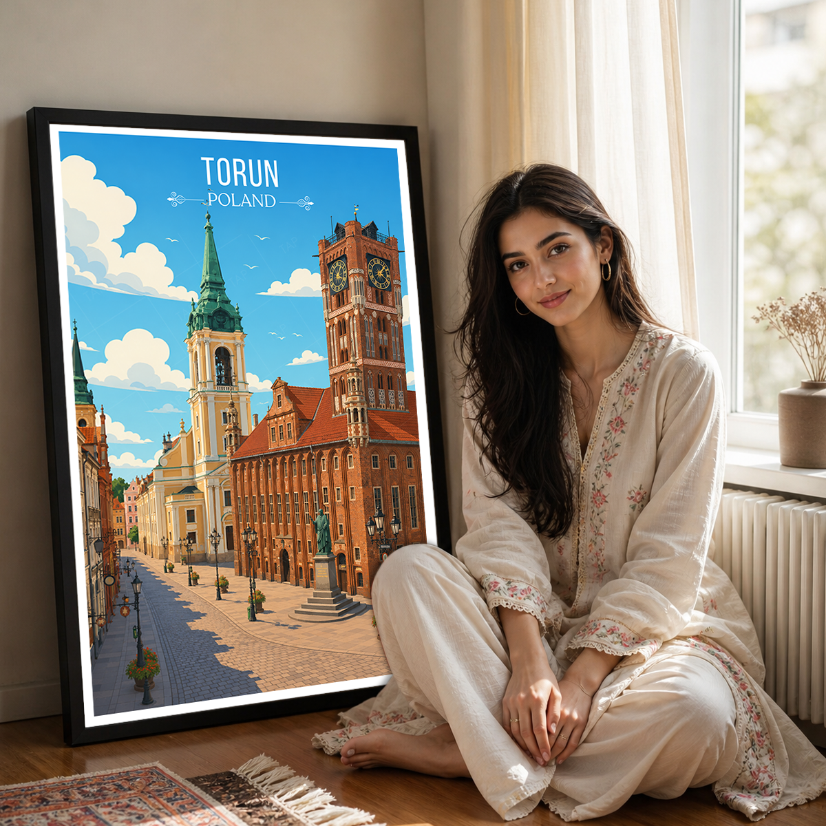 Torun - Poland - Travel Poster Vintage Style Wall Art Print