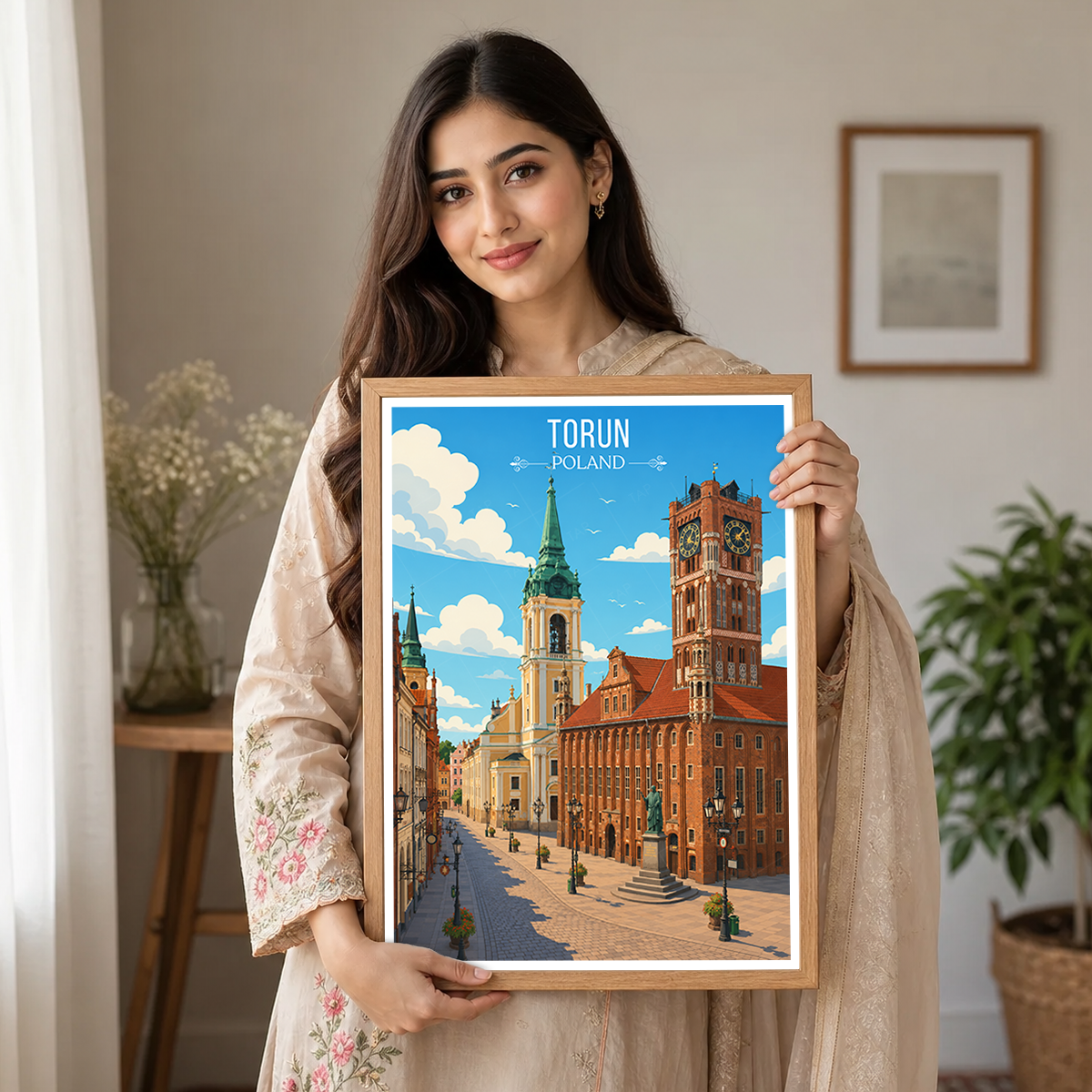 Torun - Poland - Travel Poster Vintage Style Wall Art Print