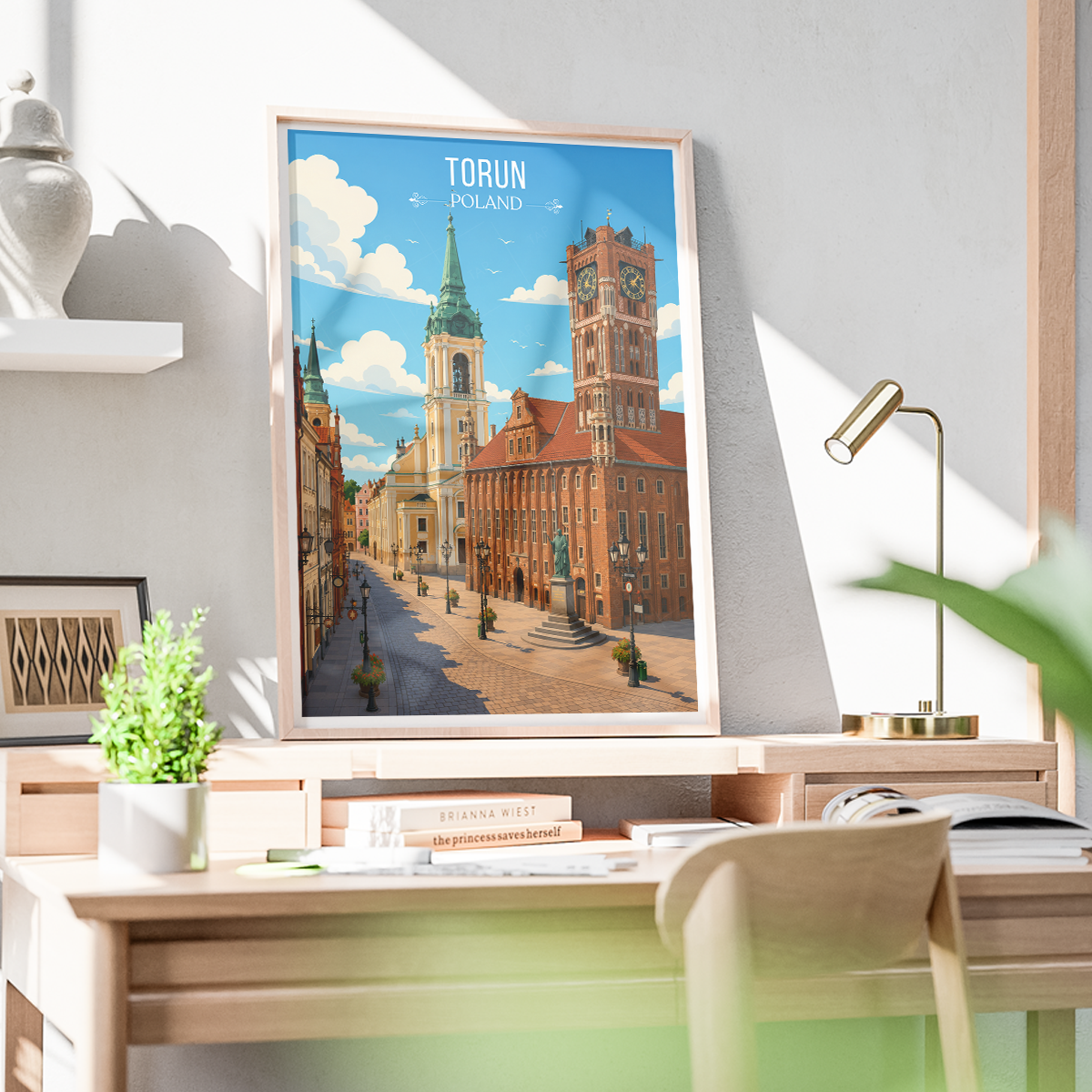 Torun - Poland - Travel Poster Vintage Style Wall Art Print