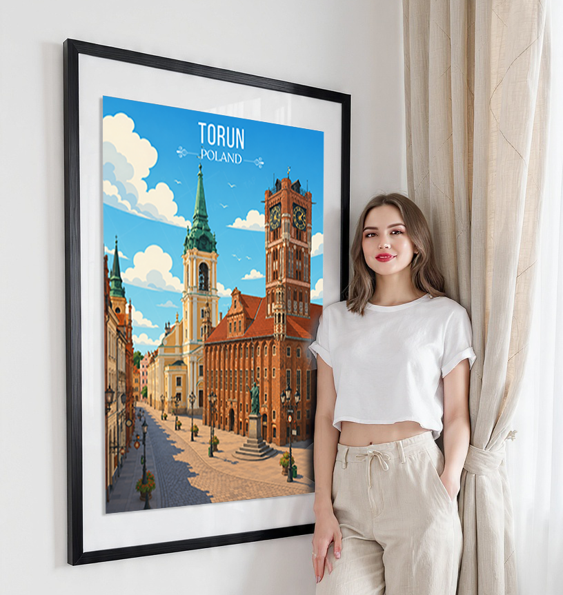Torun - Poland - Travel Poster Vintage Style Wall Art Print