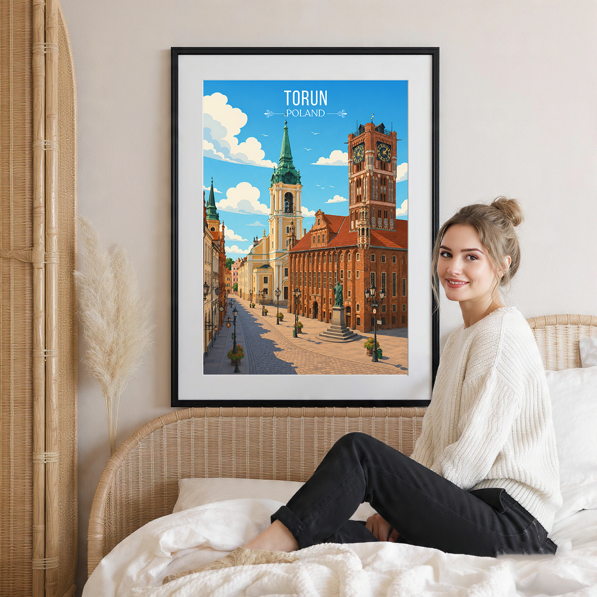 Torun - Poland - Travel Poster Vintage Style Wall Art Print