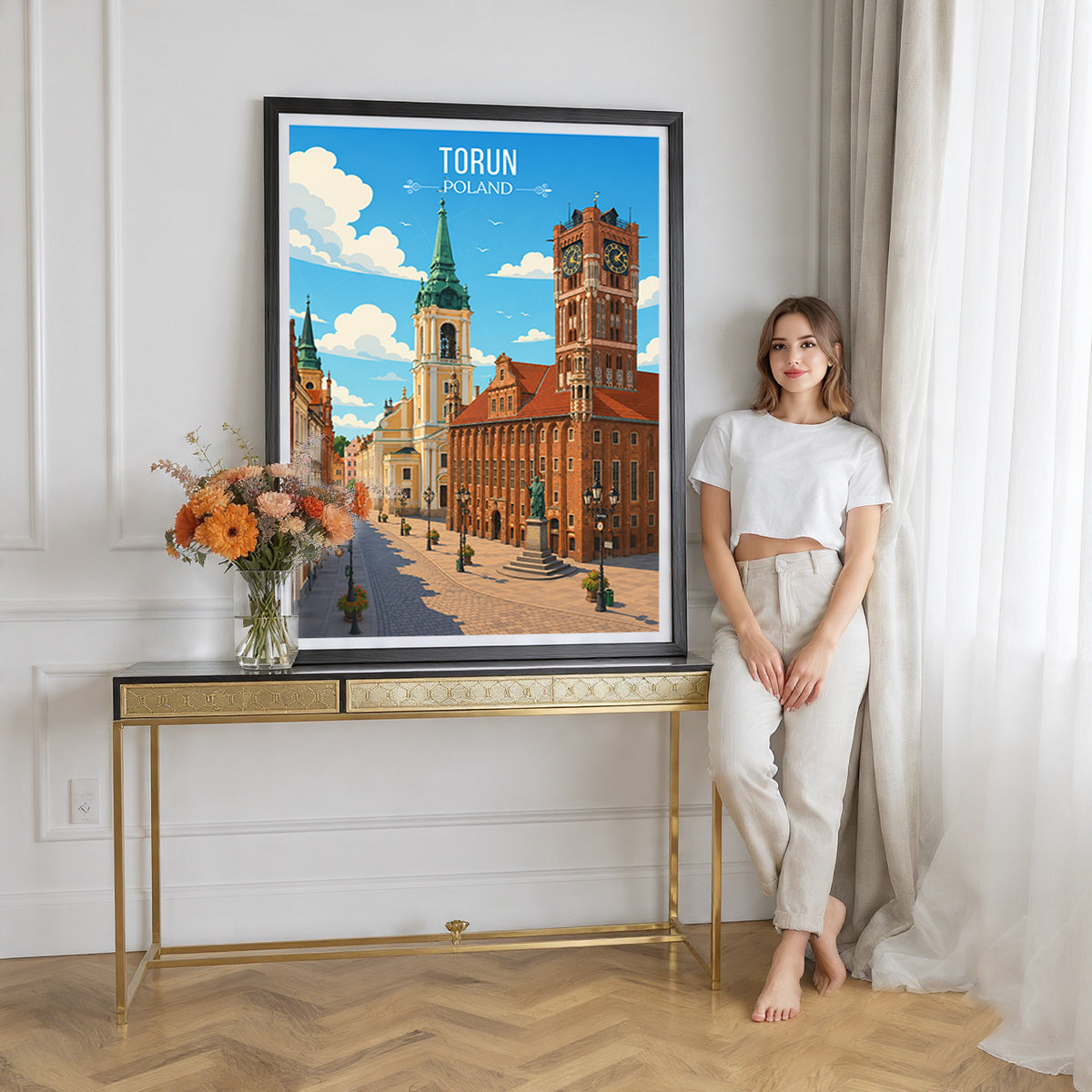 Torun - Poland - Travel Poster Vintage Style Wall Art Print
