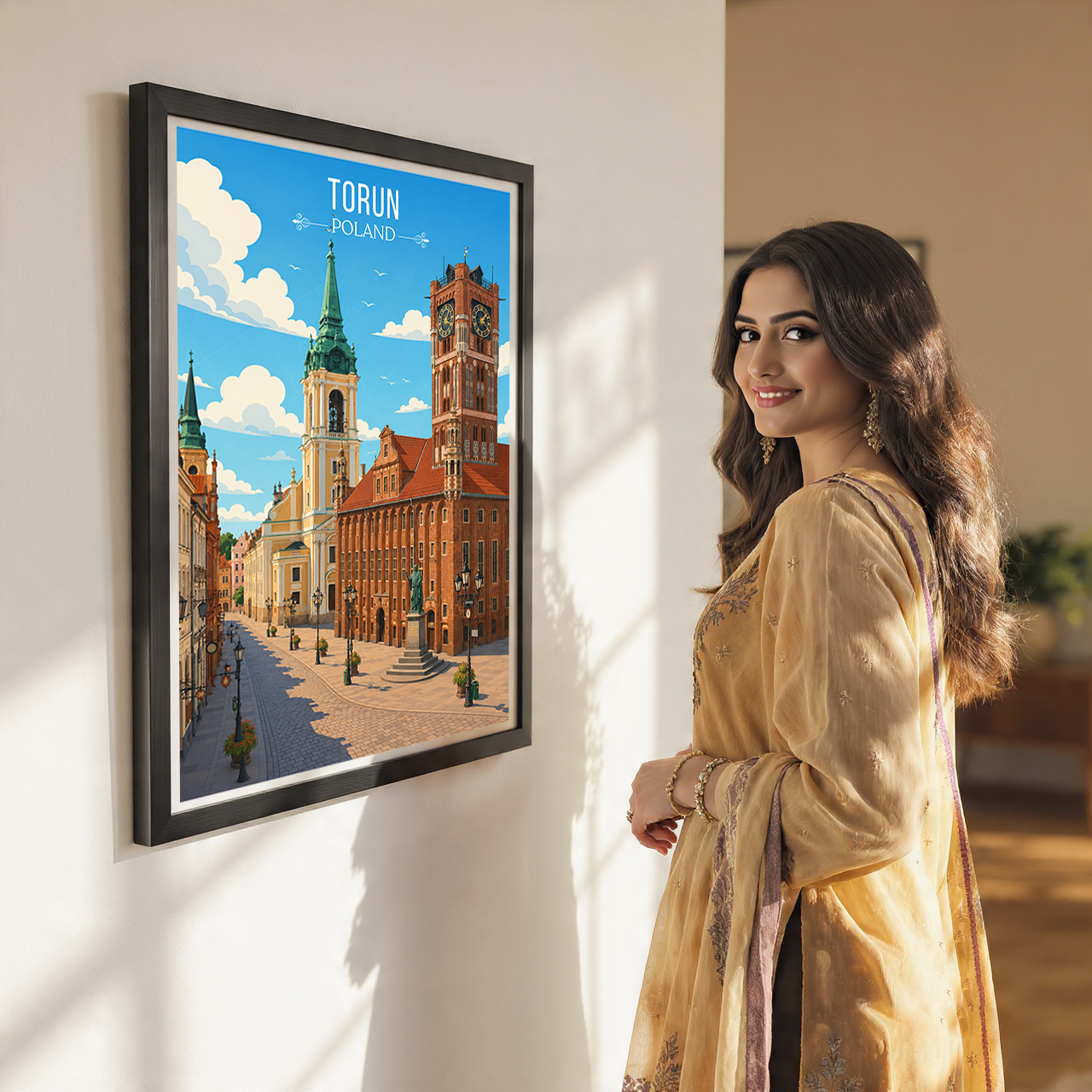 Torun - Poland - Travel Poster Vintage Style Wall Art Print