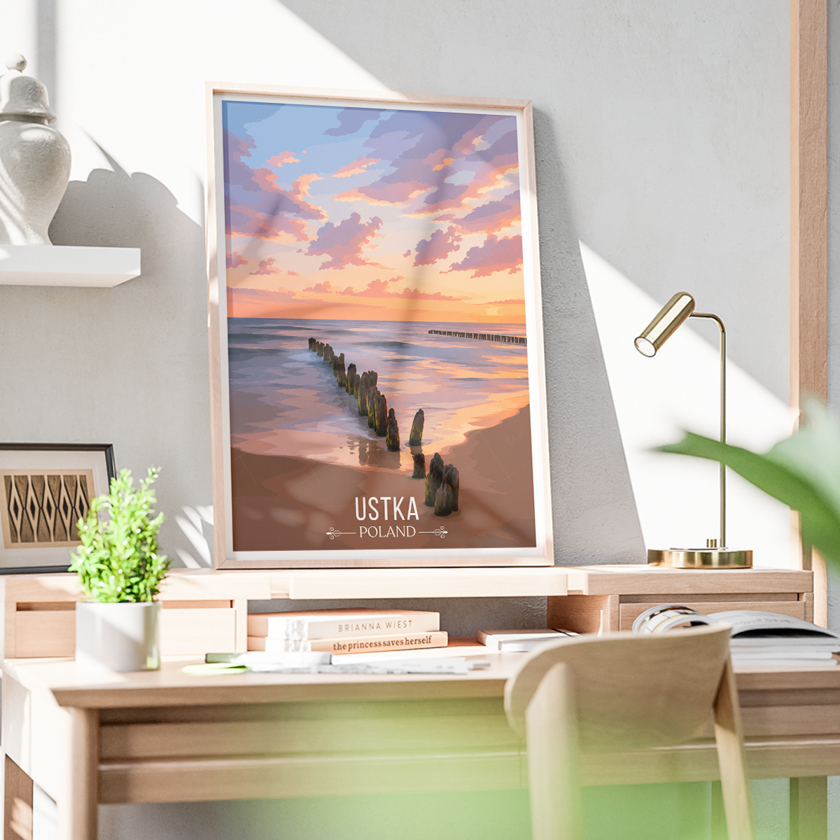 Ustka - Poland - Travel Poster Vintage Style Wall Art Print