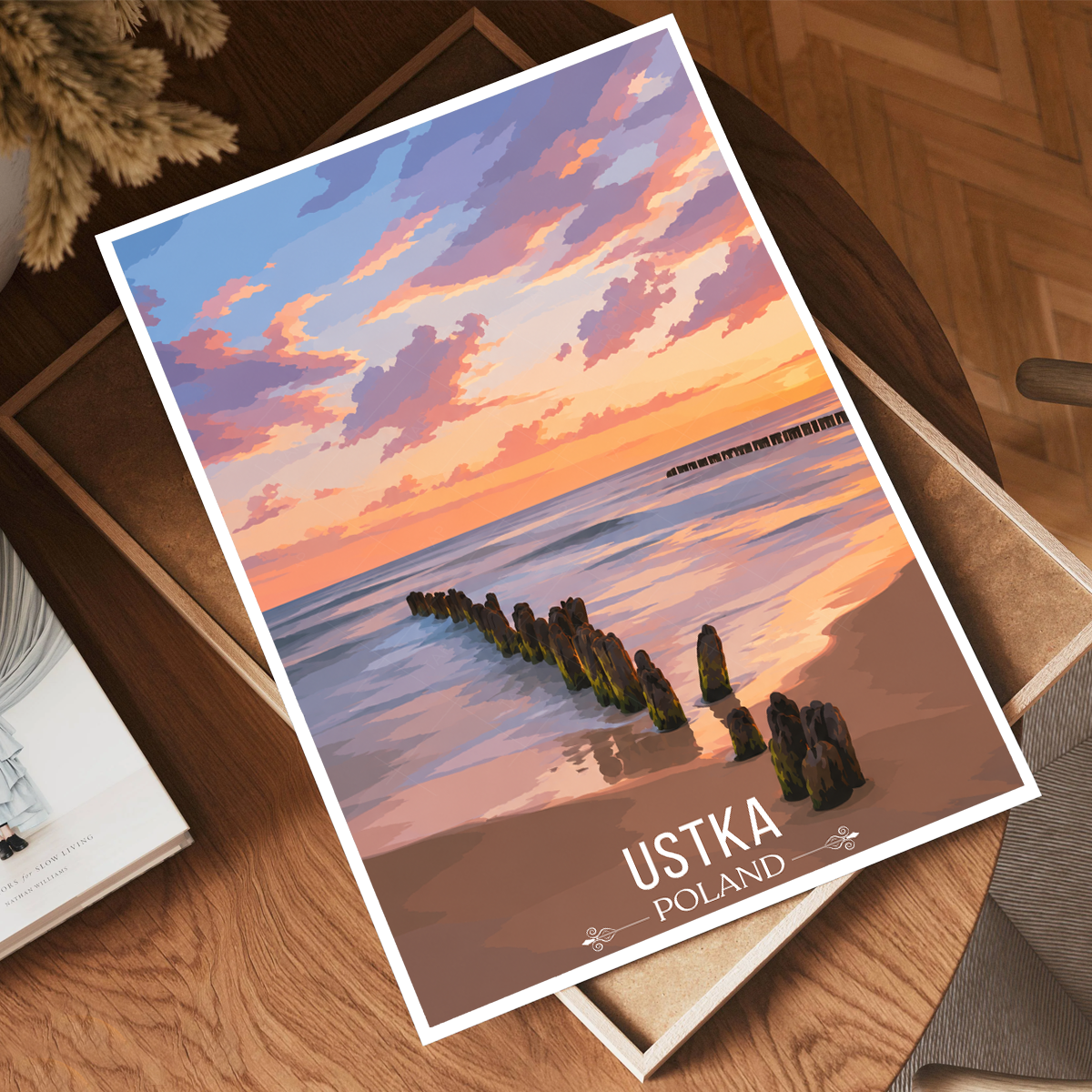 Ustka - Poland - Travel Poster Vintage Style Wall Art Print