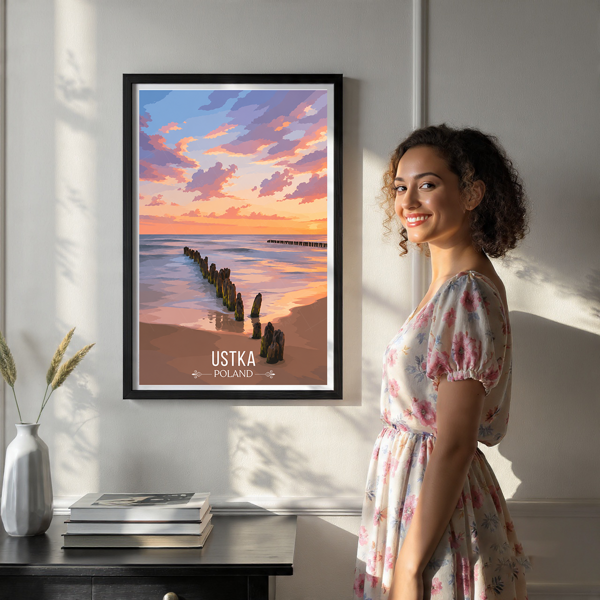 Ustka - Poland - Travel Poster Vintage Style Wall Art Print