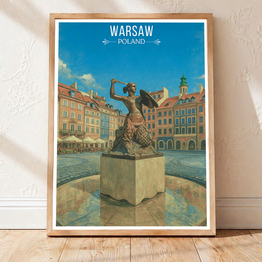 Warsa - Poland - Travel Poster Vintage Style Wall Art Print - Art Print - Travel Art Poster