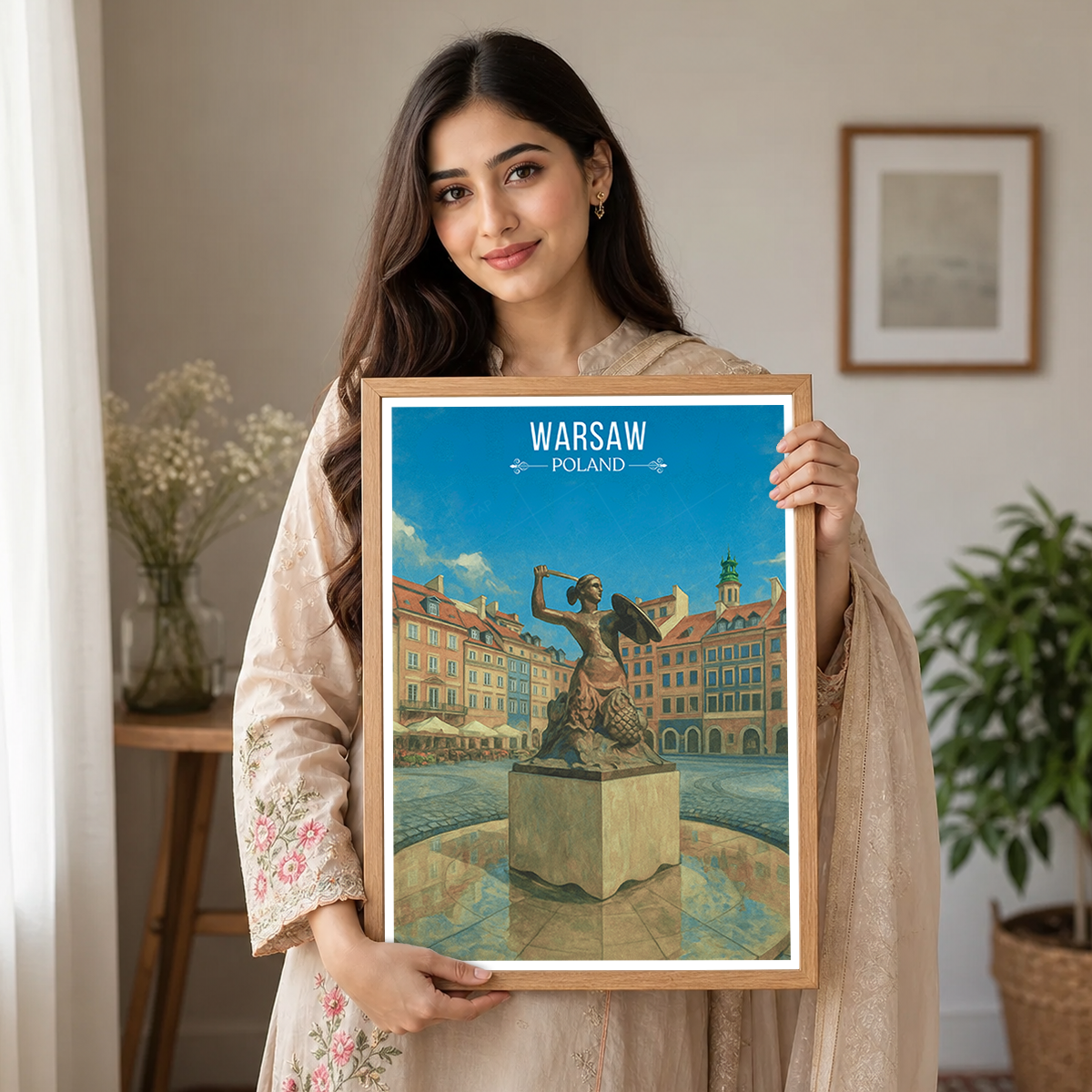 Warsa - Poland - Travel Poster Vintage Style Wall Art Print