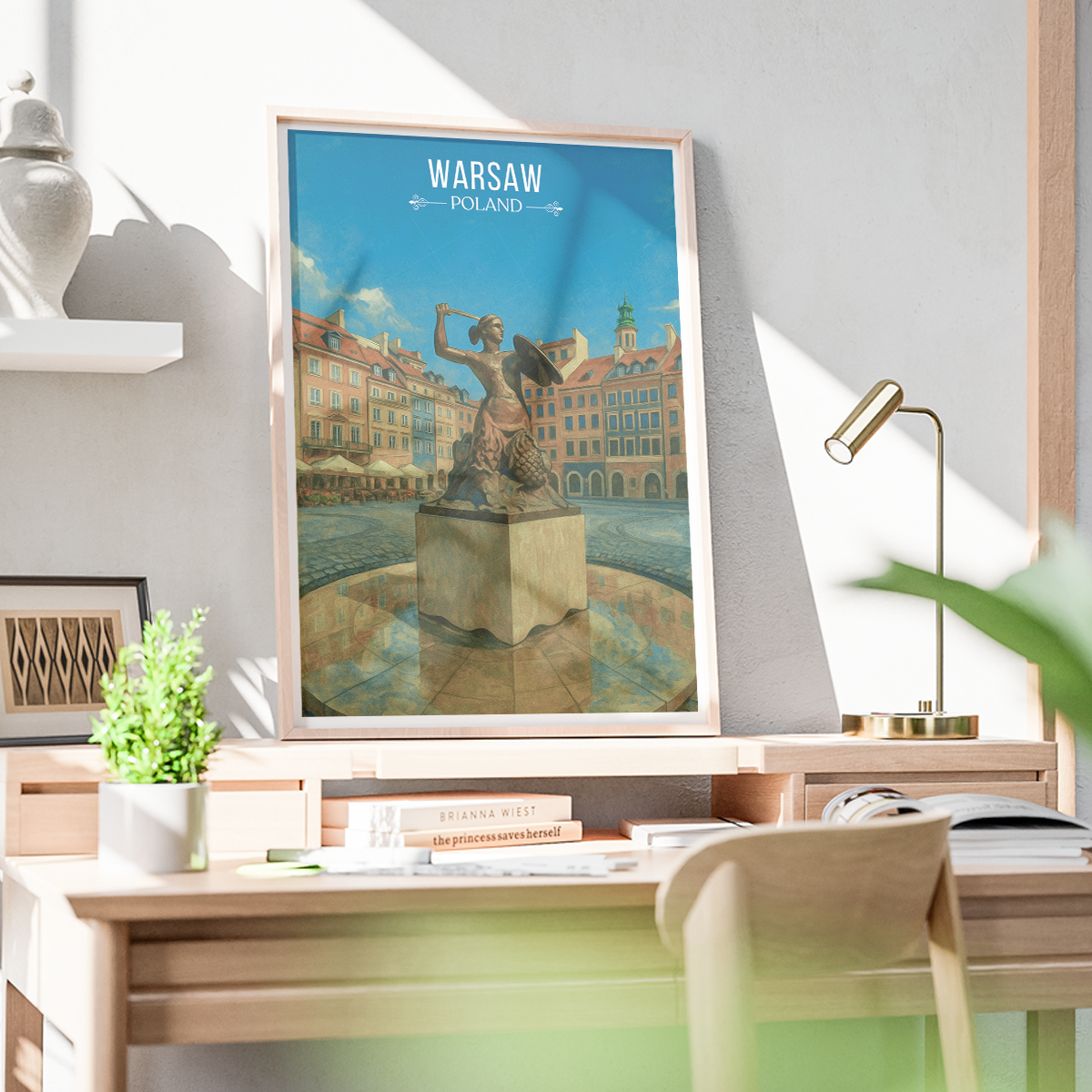 Warsa - Poland - Travel Poster Vintage Style Wall Art Print