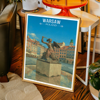 Warsa - Poland - Travel Poster Vintage Style Wall Art Print