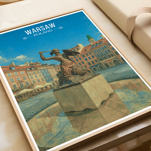 Warsa - Poland - Travel Poster Vintage Style Wall Art Print - Art Print - Travel Art Poster