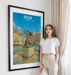 Warsa - Poland - Travel Poster Vintage Style Wall Art Print