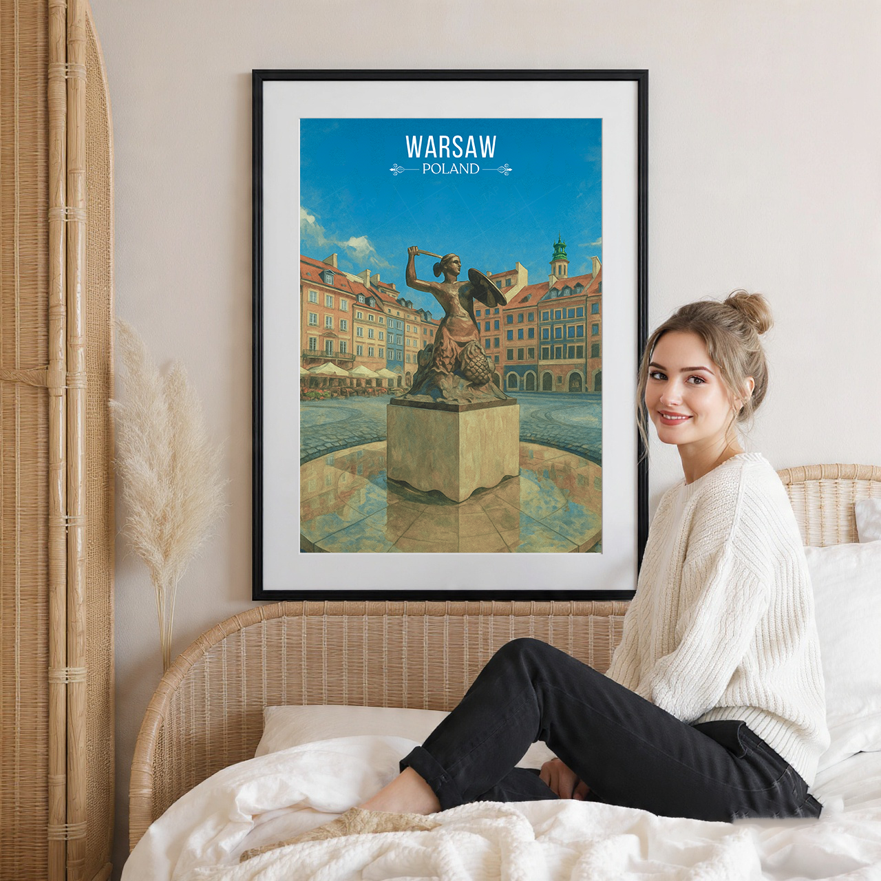 Warsa - Poland - Travel Poster Vintage Style Wall Art Print