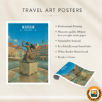 Warsa - Poland - Travel Poster Vintage Style Wall Art Print