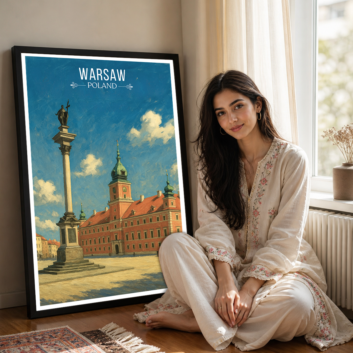 Warsa - Poland - Travel Poster Vintage Style Wall Art Print