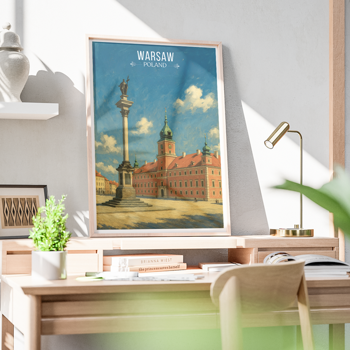 Warsa - Poland - Travel Poster Vintage Style Wall Art Print