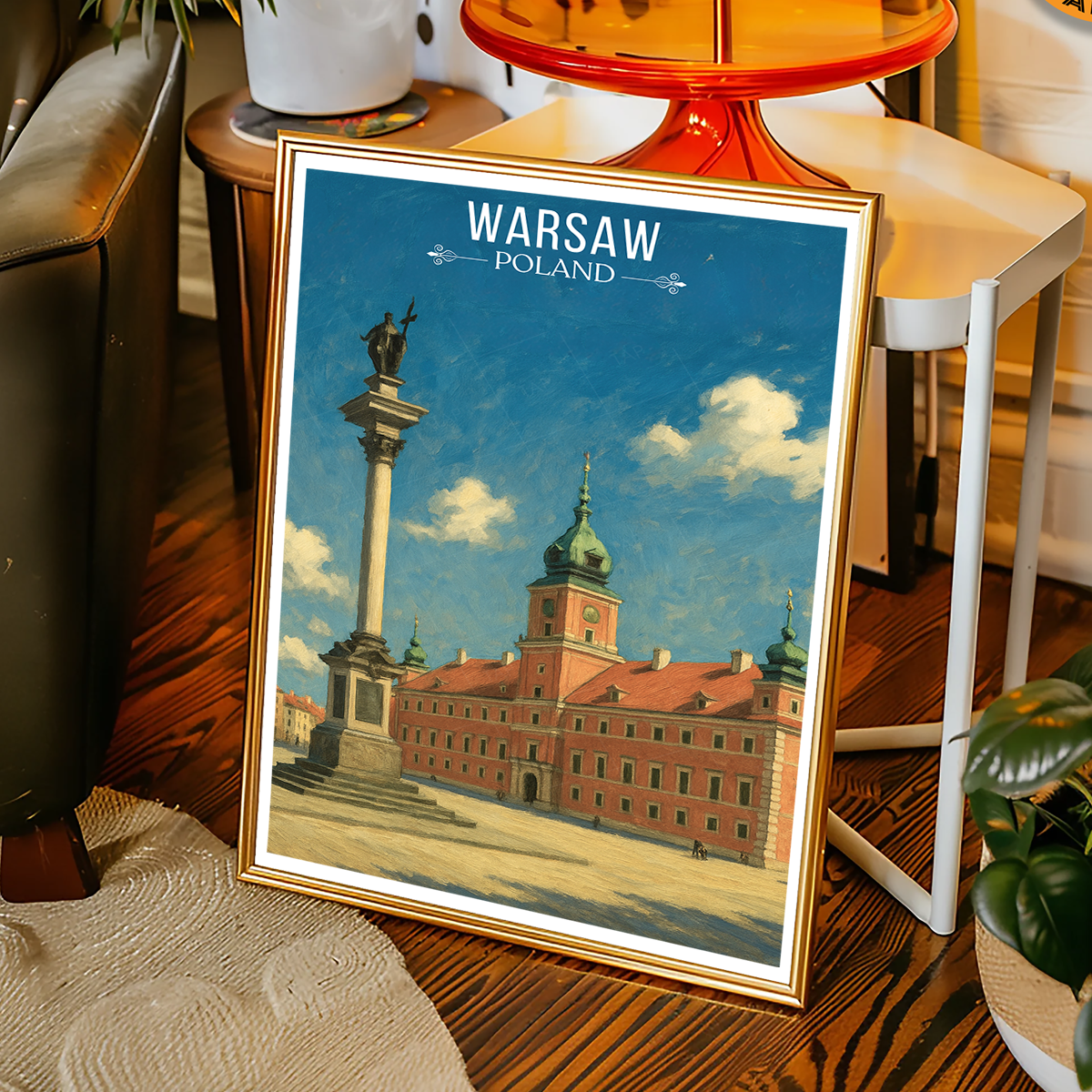 Warsa - Poland - Travel Poster Vintage Style Wall Art Print