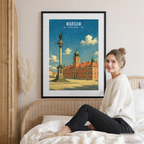 Warsa - Poland - Travel Poster Vintage Style Wall Art Print