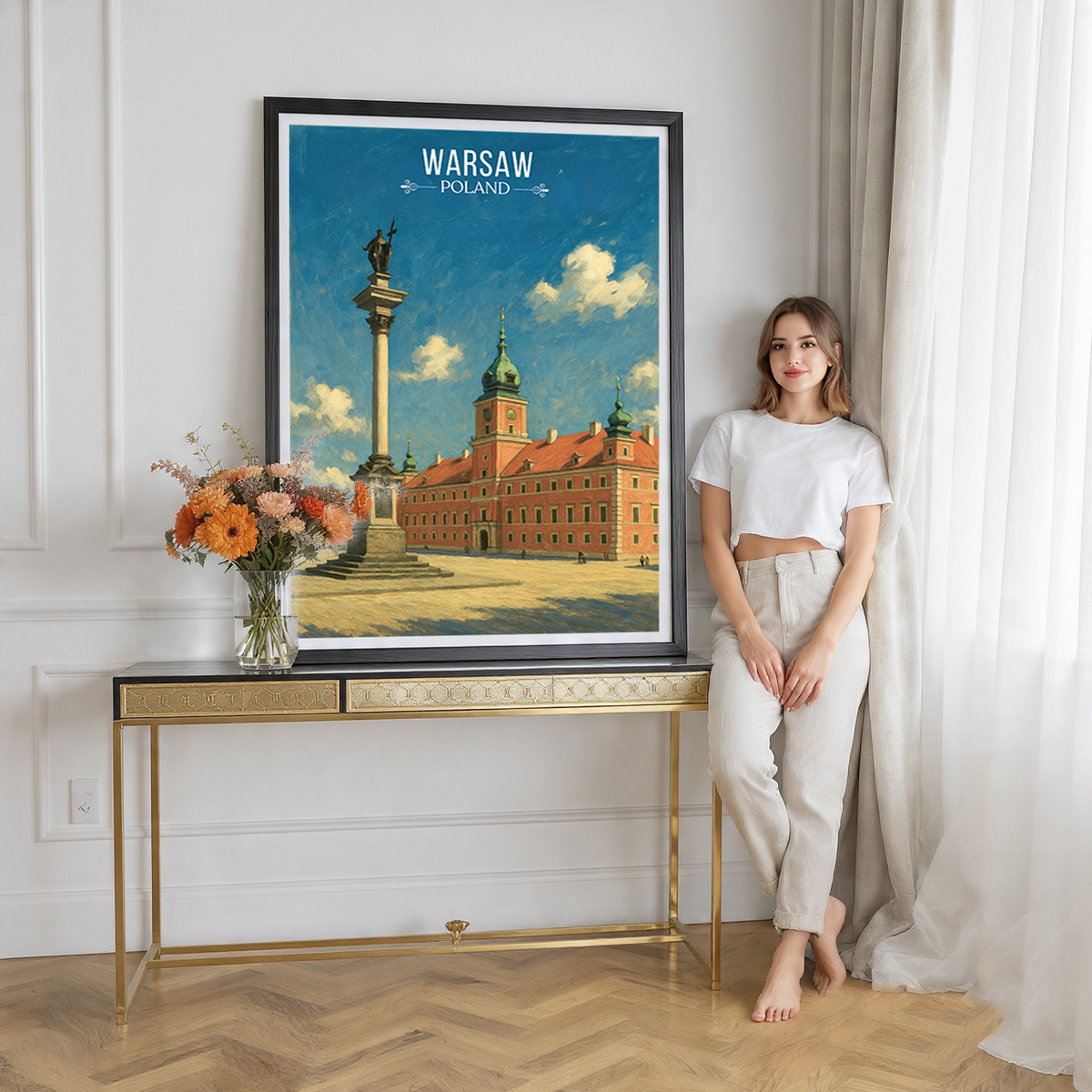 Warsa - Poland - Travel Poster Vintage Style Wall Art Print