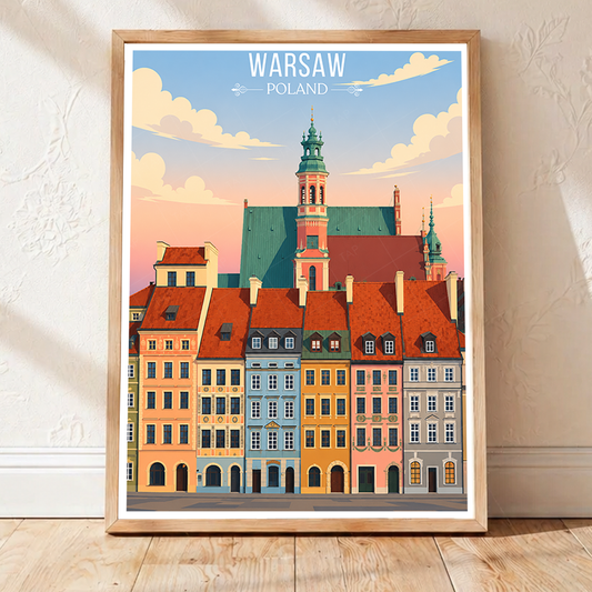 Warsa - Poland - Travel Poster Vintage Style Wall Art Print - Art Print - Travel Art Poster