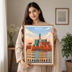 Warsa - Poland - Travel Poster Vintage Style Wall Art Print