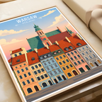 Warsa - Poland - Travel Poster Vintage Style Wall Art Print