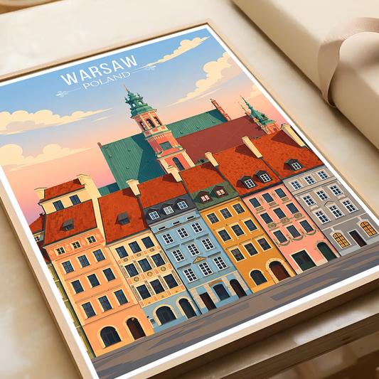 Warsa - Poland - Travel Poster Vintage Style Wall Art Print - Art Print - Travel Art Poster