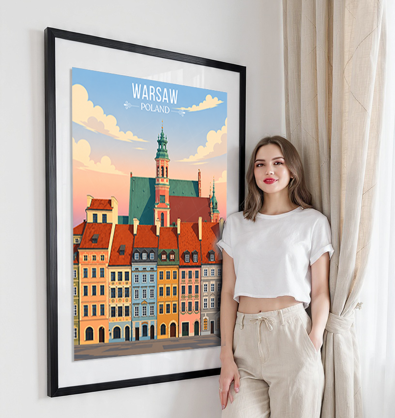 Warsa - Poland - Travel Poster Vintage Style Wall Art Print