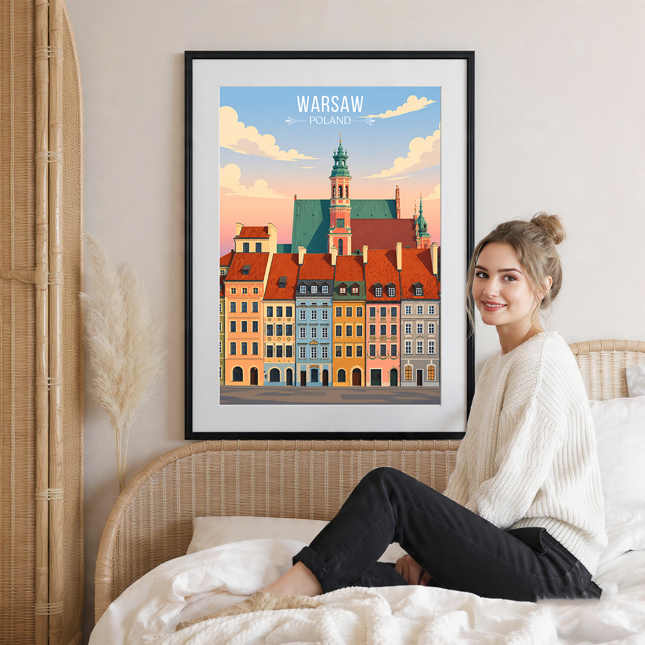 Warsa - Poland - Travel Poster Vintage Style Wall Art Print