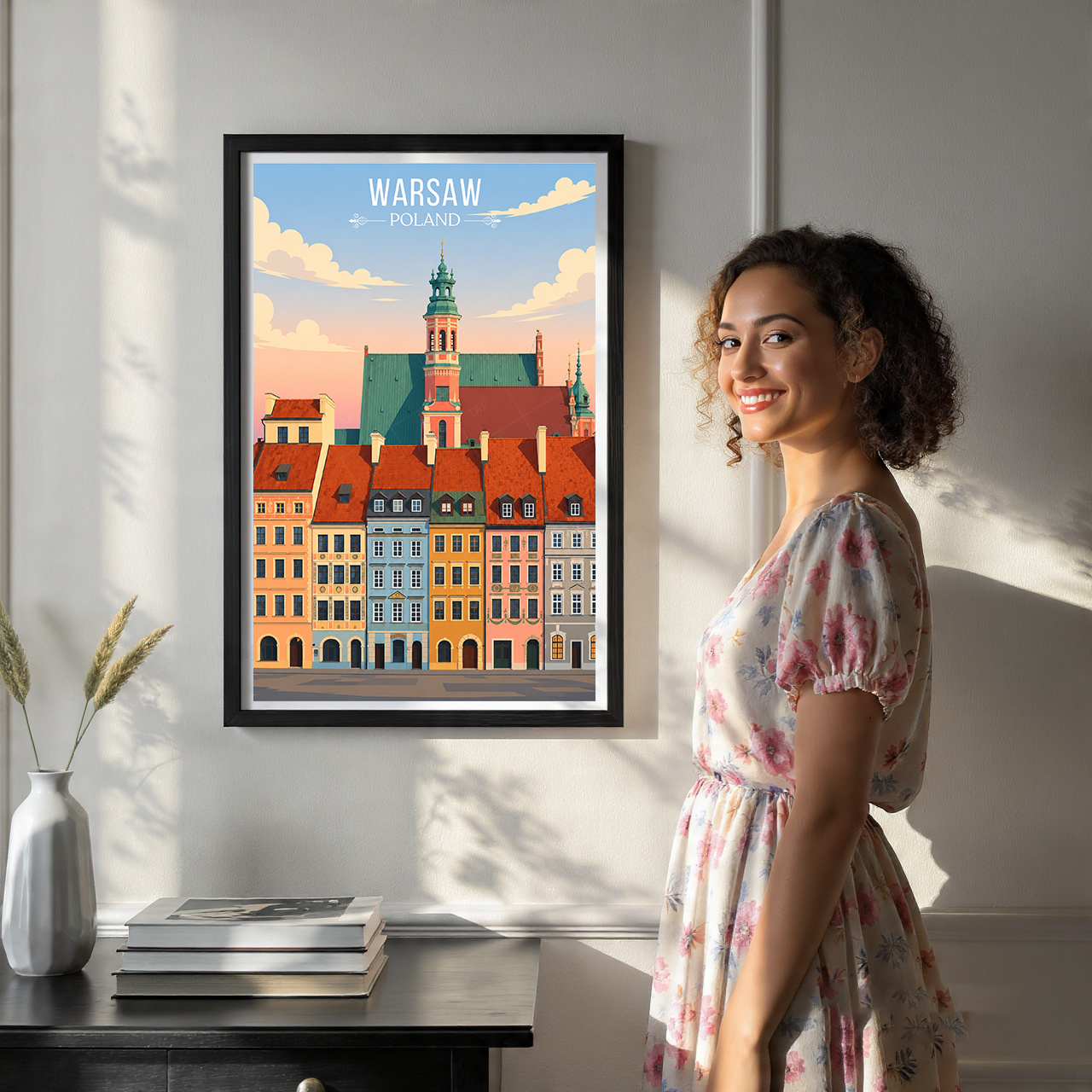 Warsa - Poland - Travel Poster Vintage Style Wall Art Print