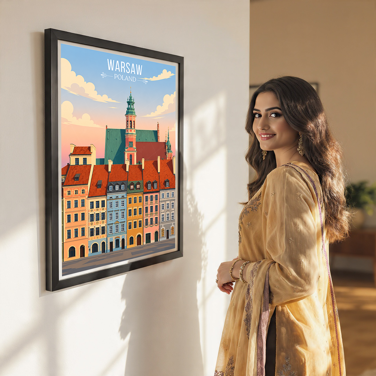 Warsa - Poland - Travel Poster Vintage Style Wall Art Print