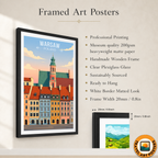 Warsa - Poland - Travel Poster Vintage Style Wall Art Print