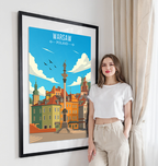 Warsaw - Poland - Travel Poster Vintage Style Wall Art Print
