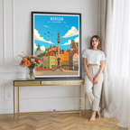 Warsaw - Poland - Travel Poster Vintage Style Wall Art Print