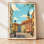 Warsaw - Poland - Travel Poster Vintage Style Wall Art Print