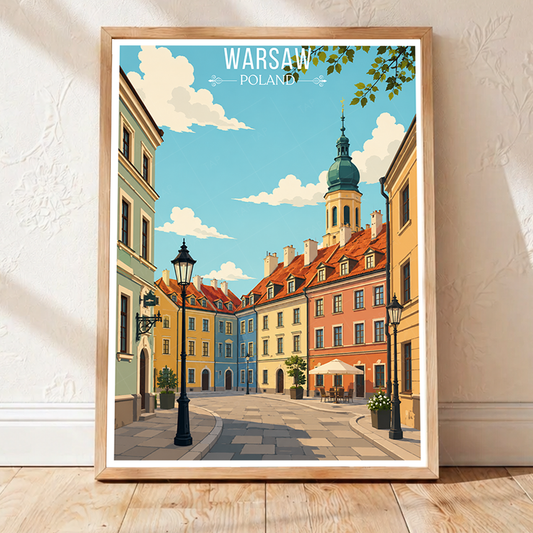 Warsaw - Poland - Travel Poster Vintage Style Wall Art Print - Art Print - Travel Art Poster