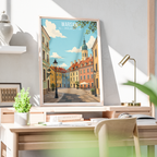 Warsaw - Poland - Travel Poster Vintage Style Wall Art Print
