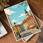 Warsaw - Poland - Travel Poster Vintage Style Wall Art Print