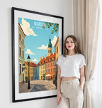 Warsaw - Poland - Travel Poster Vintage Style Wall Art Print