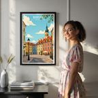 Warsaw - Poland - Travel Poster Vintage Style Wall Art Print