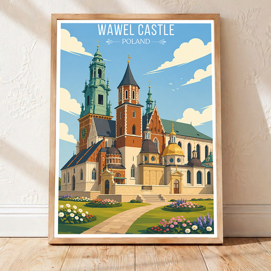 Wawel Castle - Poland - Travel Poster Vintage Style Wall Art Print - Art Print - Travel Art Poster